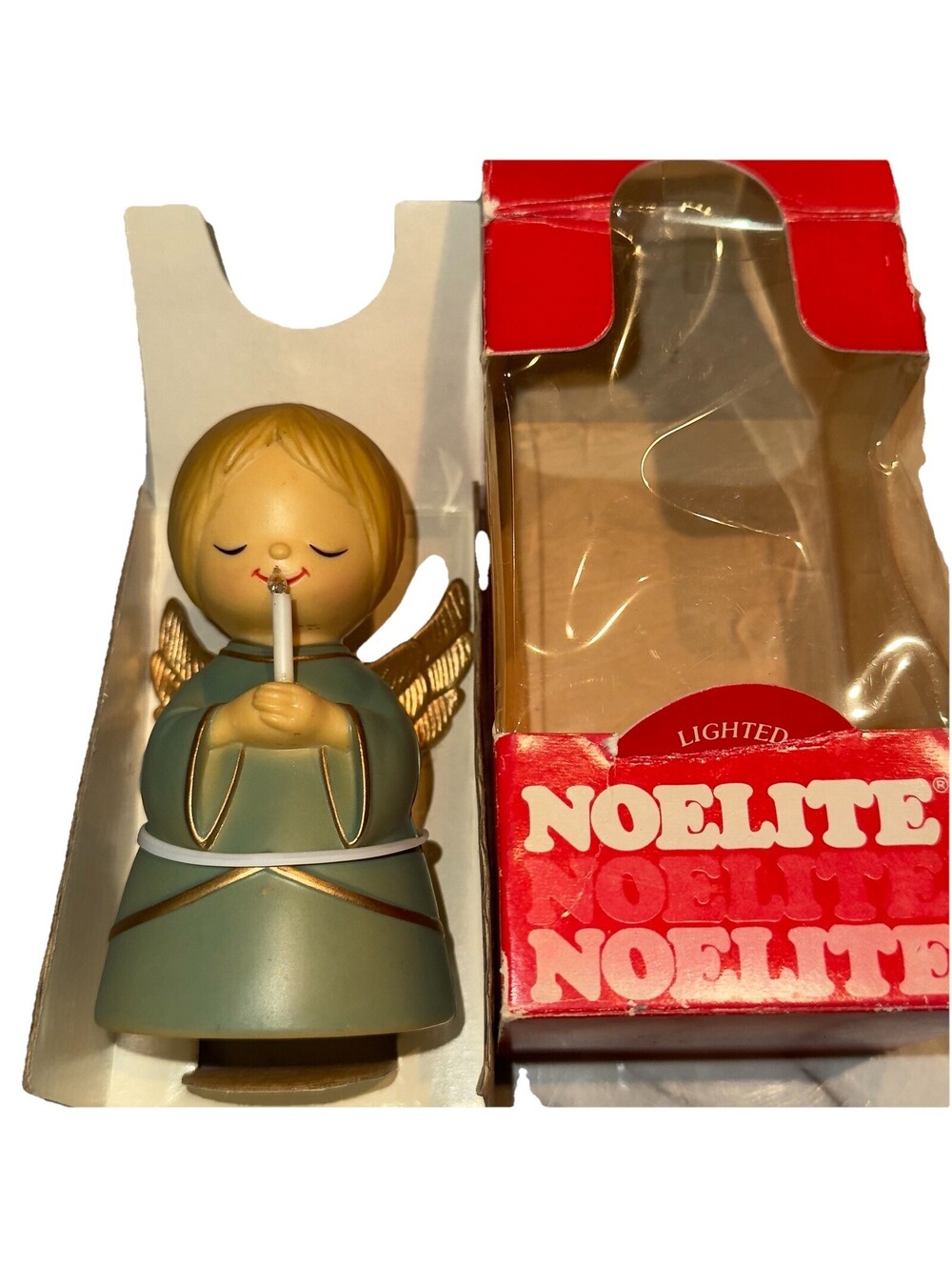 Roman Noelite Christmas Angel Light Up Candle Figurine Vintage NEW NIB